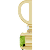14K Yellow Gold Natural Peridot & .03 CT Natural Diamond Charm/Pendant