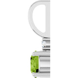 Sterling Silver Natural Peridot & .03 CT Natural Diamond Charm/Pendant