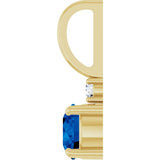 14K Yellow Gold Natural Blue Sapphire & .03 CT Natural Diamond Charm/Pendant
