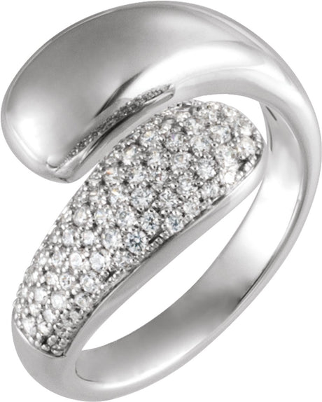 14K White Gold 1/2 CTW Lab-Grown Diamond Bypass Ring