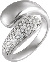 14K White Gold 1/2 CTW Lab-Grown Diamond Bypass Ring