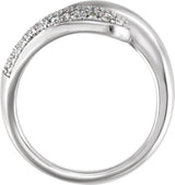 14K White Gold 1/2 CTW Lab-Grown Diamond Bypass Ring