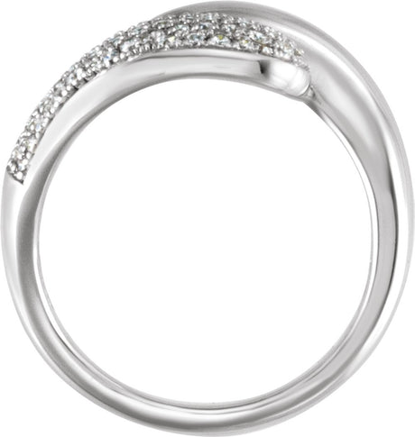 14K White Gold 1/2 CTW Lab-Grown Diamond Bypass Ring