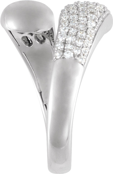 14K White Gold 1/2 CTW Lab-Grown Diamond Bypass Ring