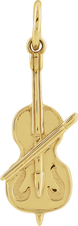 14K Yellow Gold Violin Pendant