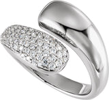 14K White Gold 1/2 CTW Lab-Grown Diamond Bypass Ring