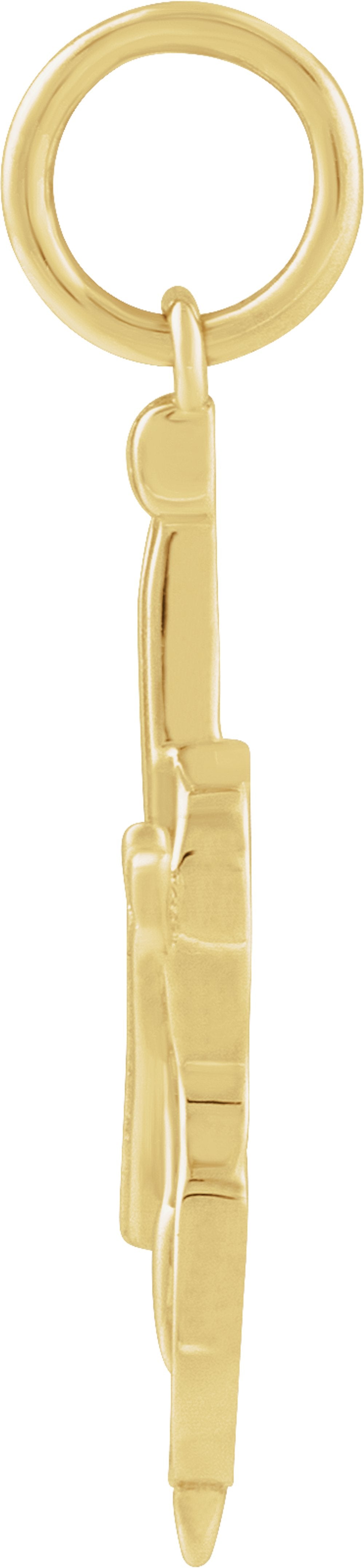 14K Yellow Gold Violin Pendant