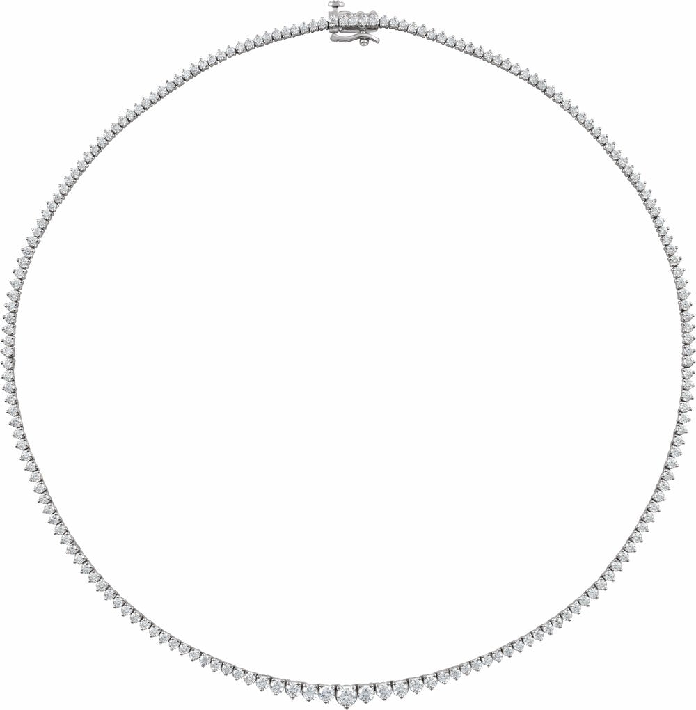 14K White Gold 6 5/8 CTW Lab-Grown Diamond 16 1/2" Line Necklace