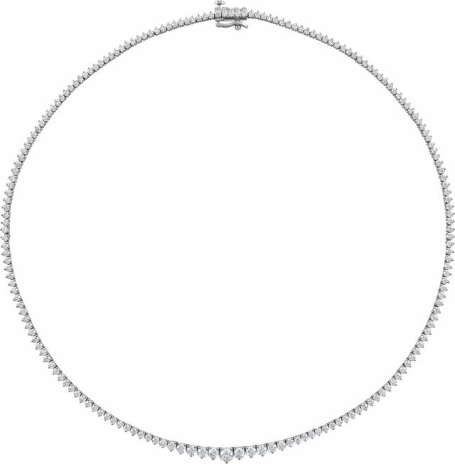14K White Gold 6 5/8 CTW Lab-Grown Diamond 16 1/2" Line Necklace