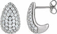 14K White Gold 1 3/4 CTW Lab-Grown Diamond Teardrop Earrings