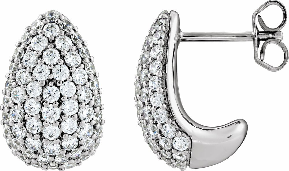14K White Gold 1 3/4 CTW Lab-Grown Diamond Teardrop Earrings
