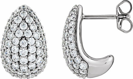 14K White Gold 1 3/4 CTW Lab-Grown Diamond Teardrop Earrings