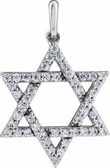 14K White 3/8 CTW Lab-Grown Diamond Star of David Pendant