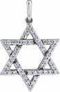 14K White 3/8 CTW Lab-Grown Diamond Star of David Pendant