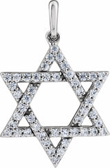 14K White Gold 3/8 CTW Lab-Grown Diamond Star of David Pendant