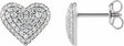 14K White Gold 1/2 CTW Lab-Grown Diamond Puffed Heart Earrings