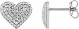 14K White Gold 1/2 CTW Lab-Grown Diamond Puffed Heart Earrings