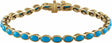 14K Yellow Gold Natural Turquoise Line 7" Bracelet