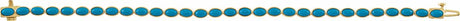 14K Yellow Gold Natural Turquoise Line 7" Bracelet