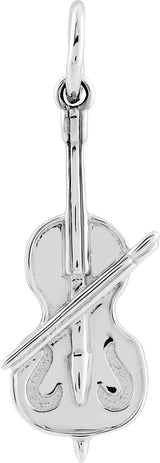 14K White Gold Violin Pendant
