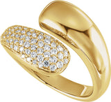 14K Yellow Gold 1/2 CTW Lab-Grown Diamond Bypass Ring