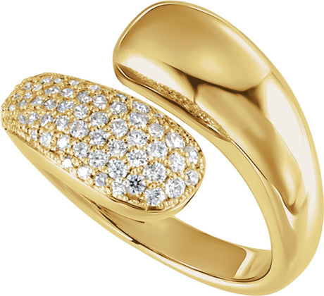 14K Yellow Gold 1/2 CTW Lab-Grown Diamond Bypass Ring