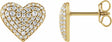14K Yellow Gold 1/2 CTW Lab-Grown Diamond Puffed Heart Earrings