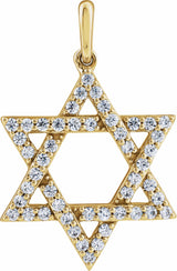 14K Yellow Gold 3/8 CTW Natural Diamond Star of David Pendant