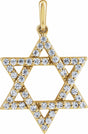 14K Yellow Gold 3/8 CTW Natural Diamond Star of David Pendant