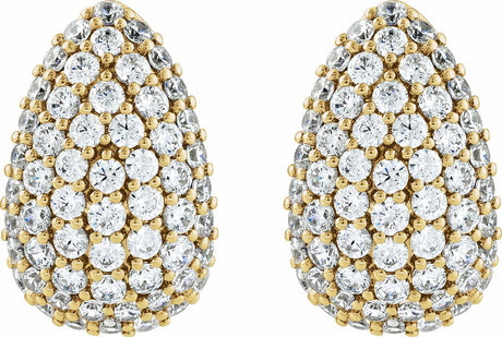 14K Yellow Gold 1 3/4 CTW Lab-Grown Diamond Teardrop Earrings