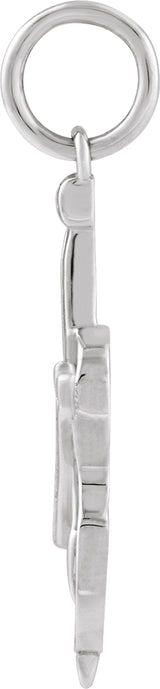 14K White Gold Violin Pendant