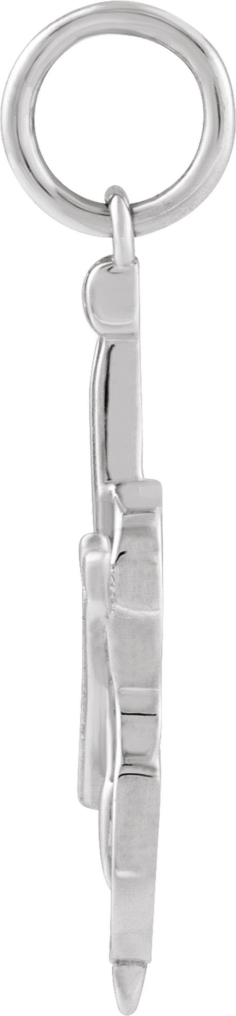 14K White Gold Violin Pendant