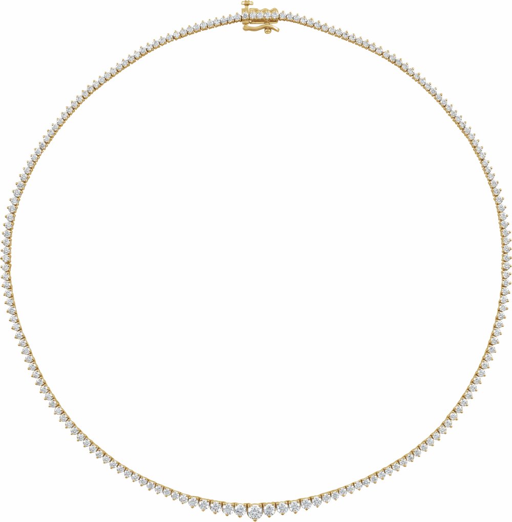 14K Yellow Gold 6 5/8 CTW Lab-Grown Diamond 16 1/2" Line Necklace