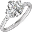 14K White Gold 1 1/2 CTW Lab-Grown Diamond Three-Stone Engagement Ring