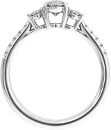 14K White Gold 1 1/2 CTW Lab-Grown Diamond Three-Stone Engagement Ring