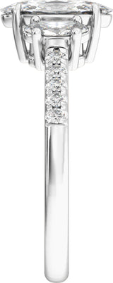 14K White Gold 1 1/2 CTW Lab-Grown Diamond Three-Stone Engagement Ring