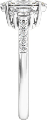 14K White Gold 1 1/2 CTW Lab-Grown Diamond Three-Stone Engagement Ring