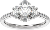 14K White Gold 1 1/2 CTW Lab-Grown Diamond Three-Stone Engagement Ring