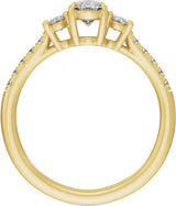 14K Yellow Gold 1 1/2 CTW Lab-Grown Diamond Three-Stone Engagement Ring