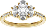 14K Yellow Gold 1 1/2 CTW Lab-Grown Diamond Three-Stone Engagement Ring