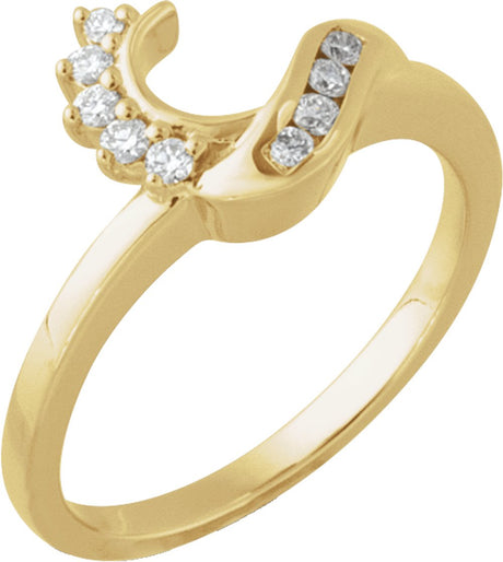 14K Yellow 1/6 CTW Natural Diamond Wrap-Style Ring Enhancer 