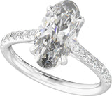 14K White Gold 9.8x4.9 mm Oval 1 1/3 CTW Lab-Grown Diamond Engagement Ring