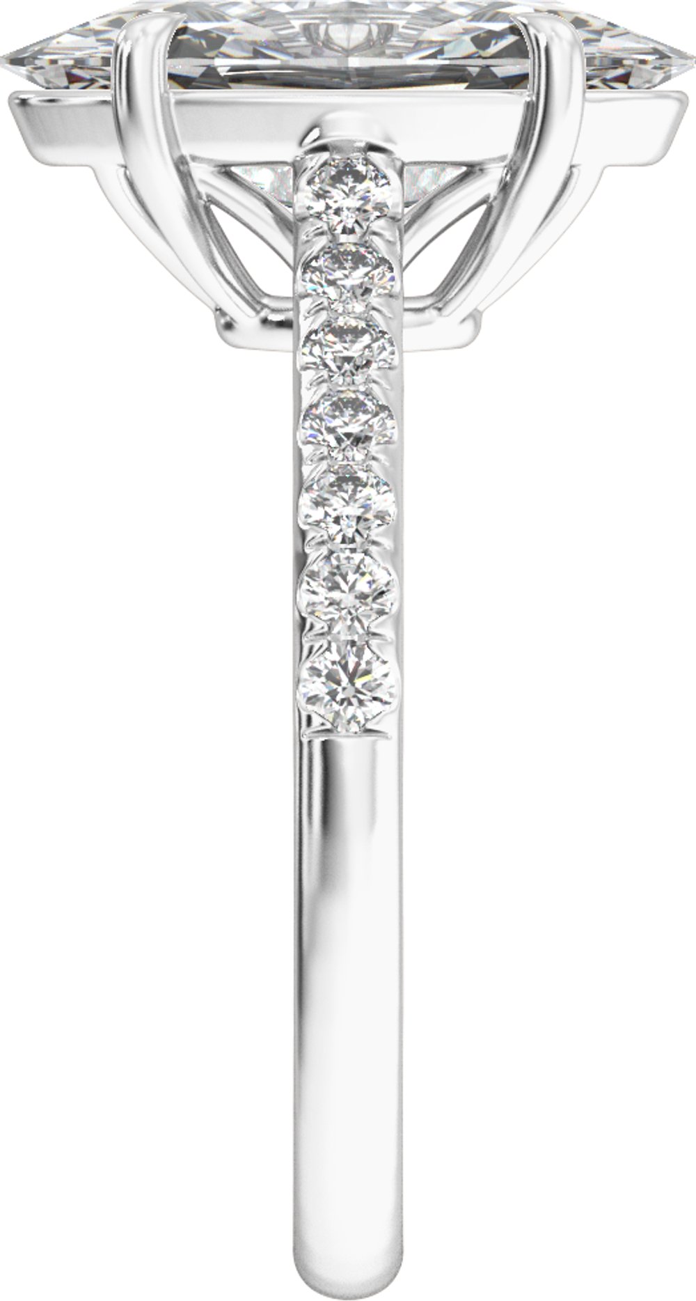 14K White Gold 9.8x4.9 mm Oval 1 1/3 CTW Lab-Grown Diamond Engagement Ring