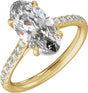 14K Yellow Gold 9.8x4.9 mm Oval 1 1/3 CTW Lab-Grown Diamond Engagement Ring