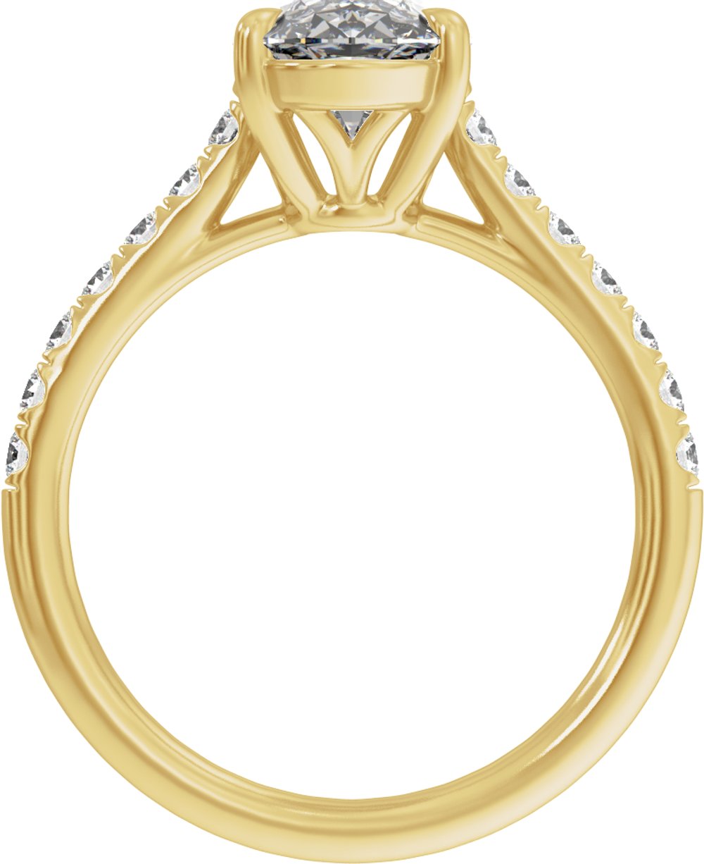 14K Yellow Gold 9.8x4.9 mm Oval 1 1/3 CTW Lab-Grown Diamond Engagement Ring