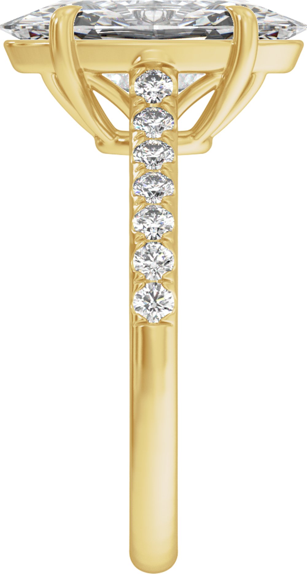 14K Yellow Gold 9.8x4.9 mm Oval 1 1/3 CTW Lab-Grown Diamond Engagement Ring