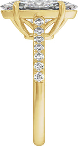 14K Yellow Gold 9.8x4.9 mm Oval 1 1/3 CTW Lab-Grown Diamond Engagement Ring