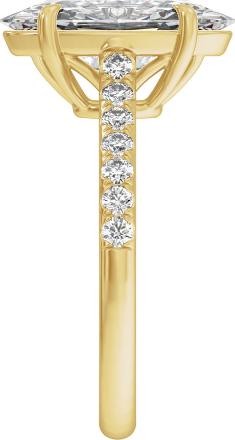 14K Yellow Gold 9.8x4.9 mm Oval 1 1/3 CTW Lab-Grown Diamond Engagement Ring
