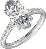 14K White Gold 12.1x6.05 mm Oval 2 1/3 CTW Lab-Grown Diamond Engagement Ring