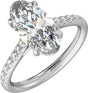 14K White Gold 12.1x6.05 mm Oval 2 1/3 CTW Lab-Grown Diamond Engagement Ring